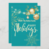 Prettig feest moderne groene Kerstmis Kaart (Voorkant / Achterkant)