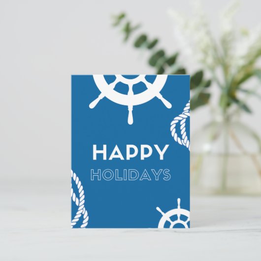 Prettig feest-nautisch touw feestdagenkaart (Staand voorkant)