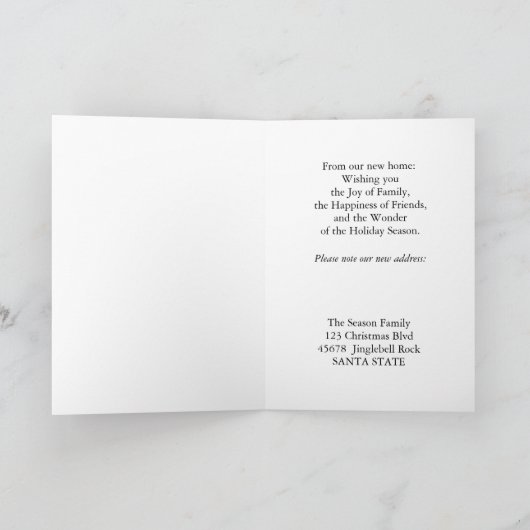 Prettig feest - Nieuw adres kerstkaart Feestdagen Kaart (Binnen)