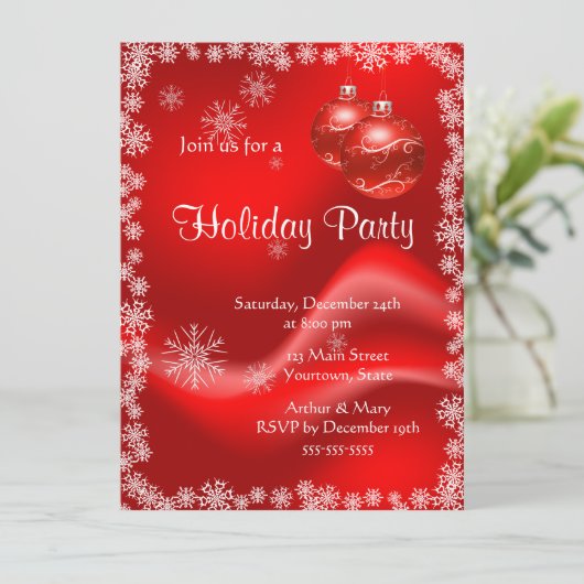 Prettig feest op rood en groen kaart (Staand voorkant)