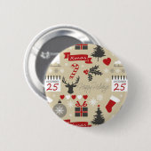 Prettig feest ronde button 5,7 cm (Voorkant /achterkant)
