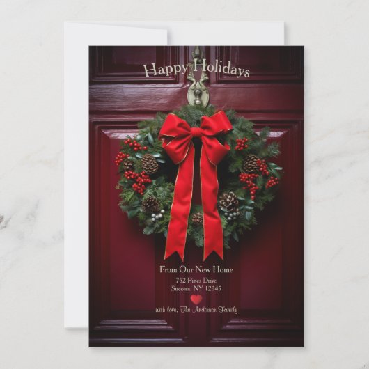 Prettig feest van uw nieuwe thuis feestdagenkaart (Voorkant)