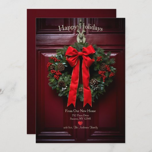 Prettig feest van uw nieuwe thuis feestdagenkaart (Voorkant / Achterkant)