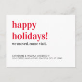Prettig feest We've Verhuisd Kom langs Verhuizen Aankondigingskaart (Voorkant)