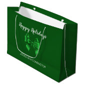 Prettig feestdagen Elegante groene kleur Groot Cadeauzakje (Voorkant Gekanteld)