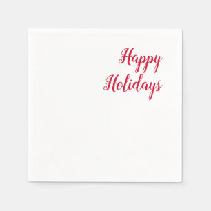 Prettig feestdagen kerst handschrift rood wit servet
