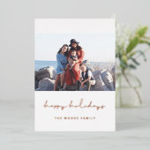 Prettig feestdagen Minimalistisch script foto Rose (Staand Voorkant)