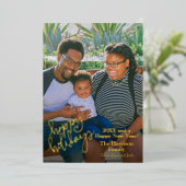 Prettig feestdagen Rood gepersonaliseerd foto goud (Staand Voorkant)