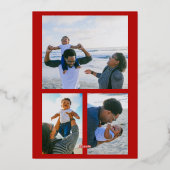 Prettig feestdagen Rood gepersonaliseerd foto goud (Achterkant)