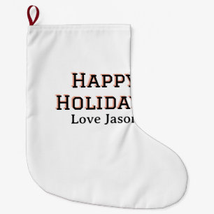 Prettig feestdagen rood zwart liefde voeg naam fam grote kerstsok
