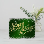 Prettig feestdagen Smaragdgroene typografie Diaman (Staand Voorkant)