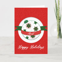 Prettig feestdagen tante kerstbal kerstkaart