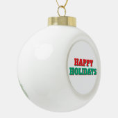 Prettig feestdagen Zalig kerstfeest Vakantietijd Keramische Bal Ornament (Links)