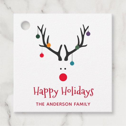 Prettig feestelijke kerst grappige Kerstmis rendie Bedankjes Labels (Voorkant)