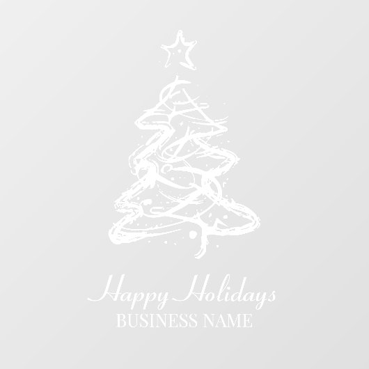 Prettig feestelijke moderne kerstboom bedrijf raamsticker (Vel)