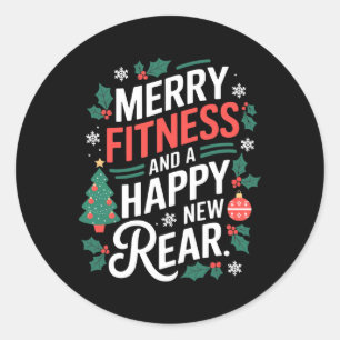 Prettig Fitness En Een Gelukkig Nieuw Achterwerk F Ronde Sticker