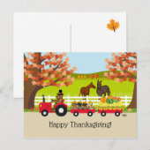 Prettig Fox-Rode Labrador-Tractor Thanksgiving Briefkaart (Voorkant / Achterkant)