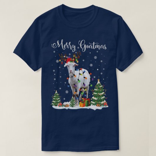 Prettig Geitfeest Geit Kerst Rendier Kerstman  T-shirt (Design voorkant)