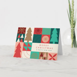 Prettig Geometrisch Kerstfeest - Modern Kerstfeest Feestdagen Kaart