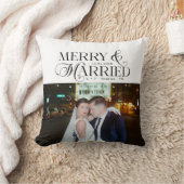 Prettig getrouwd Pasgetrouwd Foto Eerste Kerstmis  Kussen (Deken)