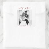 Prettig & Getrouwd - Persoonlijke Kerstkaart voor  Vierkante Sticker (Tas)