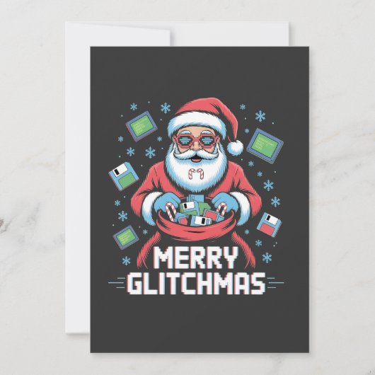 Prettig GlitchKerst Codeur Programmeur Sinterklaas Kaart (Voorkant)