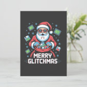 Prettig GlitchKerst Codeur Programmeur Sinterklaas Kaart (Staand voorkant)