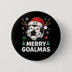 Prettig Goalmas Italië - Grappig Voetbal Kerstmis Ronde Button 5,7 Cm
