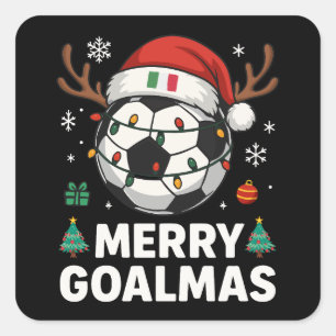 Prettig Goalmas Italië - Grappig Voetbal Kerstmis Vierkante Sticker
