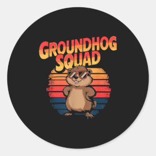 Prettig Groundhog Day 2025 - Grappige Groundhog Sq Ronde Sticker
