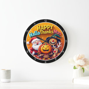 Prettig HalloThanksMas Feestelijke Vakantie Vierin Grote Klok