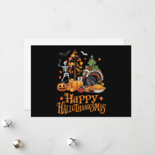 Prettig Hallothanksmas Fijne Halloween Thanksgivin Feestdagenkaart