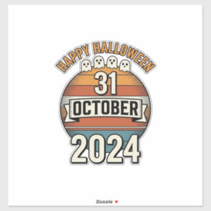 Prettig Halloween 31 oktober Vintage spookontwerp_ Sticker