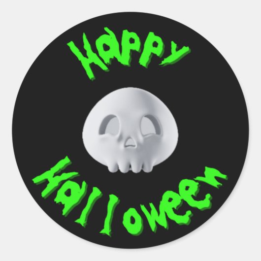 Prettig Halloween 3D schedel Ronde Sticker (Voorkant)