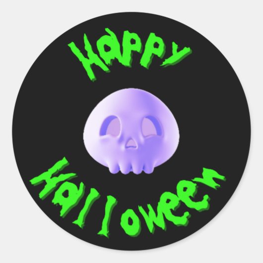Prettig Halloween 3D schedel Ronde Sticker (Voorkant)
