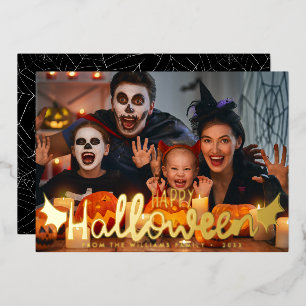 Prettig Halloween Aangepaste Foto Halloween Folie Feestdagenkaart