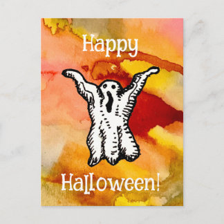 Prettig Halloween Cartoon spook Doodle Briefkaart
