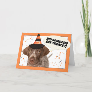 Prettig Halloween Duitse Drahthaar Feestdagen Kaart