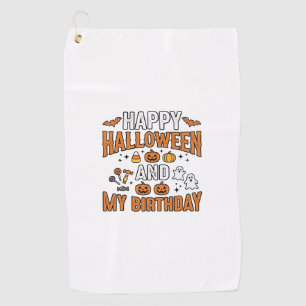 Prettig Halloween en mijn verjaardag Vintage ontwe Golfhanddoek