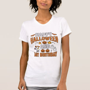 Prettig Halloween en mijn verjaardag Vintage ontwe T-shirt