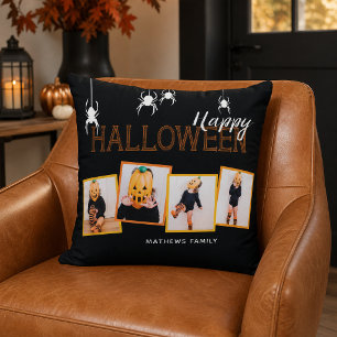 Prettig Halloween-fotocollage Familie Kussen