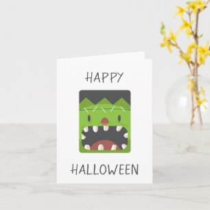 Prettig Halloween Frankenstein Monster Gezicht Kaart