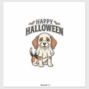 Prettig Halloween Geest Hond Vintage Gravure Shirt Sticker