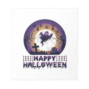 Prettig Halloween Geest Vleermuizen Spinnen_1 Notitieblok