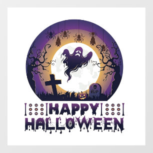 Prettig Halloween Geest Vleermuizen Spinnen_1 Raamsticker