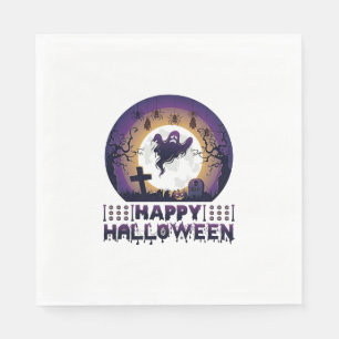 Prettig Halloween Geest Vleermuizen Spinnen_1 Servet