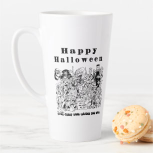 Prettig Halloween Grappige Spookachtige Enge Heks Latte Mok