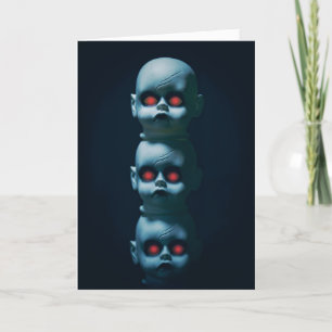 Prettig Halloween Griezeldollen Met Rode Gloeiende Feestdagen Kaart