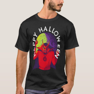 Prettig Halloween Griezelige Duivel Satan in Volle T-shirt