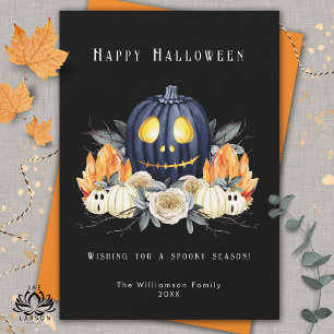 Prettig Halloween Griezelige Samhain Pompoenen Kri Feestdagenkaart